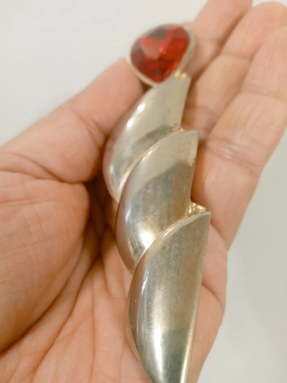 Vintage Red Stone Brooch
